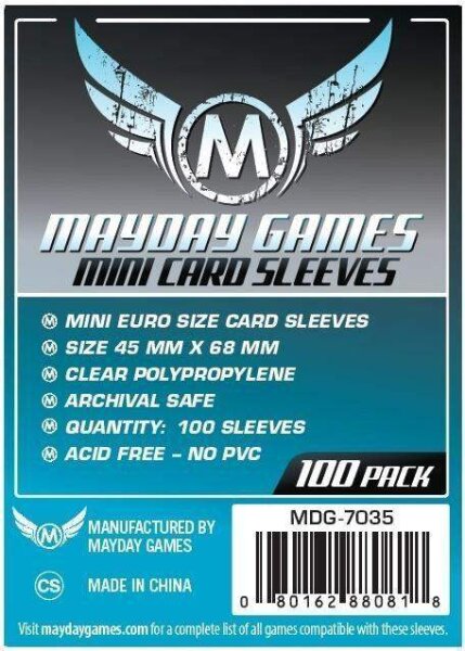Card Sleeves - 45 x 68mm - Mini Euro - 100 Stück