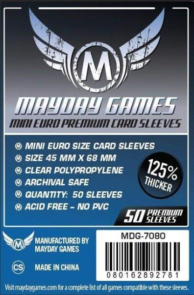 Card Sleeves - 45 x 68mm - Premium - Mini Euro - 50 Stück
