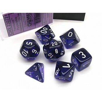 Chessex Translucent 7-Die Set - Purple/white