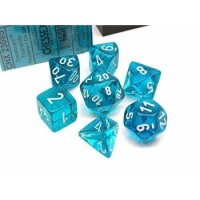 Chessex Translucent 7-Die Set - Teal/white
