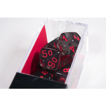 Chessex Translucent 7-Die Set - Smoke/red