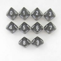 Chessex Translucent Ten d10 Set - Smoke/white