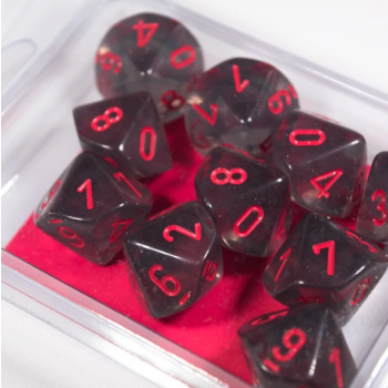 Chessex Translucent Ten d10 Set - Smoke/red