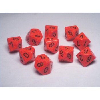 Chessex Speckled Ten d10 Set - Fire