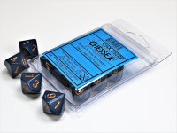 Chessex Opaque Ten d10 Set - Dusty Blue/gold