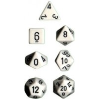 Chessex Opaque 7-Die Sets - White w/black
