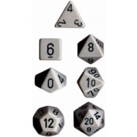 Chessex Opaque 7-Die Sets - Grey w/black