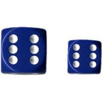 Chessex Opaque 16mm d6 with pips Dice Blocks (12 Dice) - Blue w/white