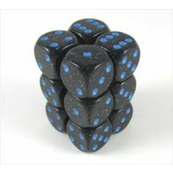 Chessex Speckled 16mm d6 with pips Dice Blocks (12 Dice) - Blue Stars