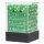Chessex Opaque 12mm d6 with pips Dice Blocks (36 Dice) - Green w/white