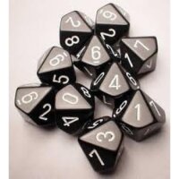 Chessex Opaque Ten d10 Set - Black/white