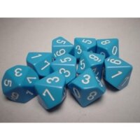 Chessex Opaque Ten d10 Set - Lt. Blue/white