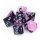 Chessex Gemini 7-Die Set - Black-Pink w/white