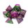 Chessex Gemini 7-Die Set - Green-Purple w/gold