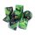 Chessex Gemini 7-Die Set - Black-Green w/gold