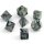 Chessex Gemini 7-Die Set - Black-Grey w/green