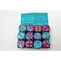 Chessex Gemini 16mm d6 with pips Dice Blocks (12 Dice) -...