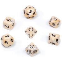 Chessex Marble 7-Die Set - Ivory w/black