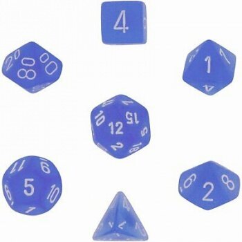 Chessex Frosted 7-Die Set - Blue w/white