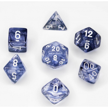 Chessex Nebula 7-Die Set - Black w/white