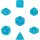 Chessex Frosted 7-Die Set - Carribean Blue w/white