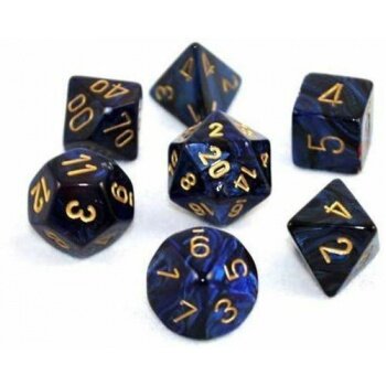 Chessex Scarab 7-Die Set - Royal Blue w/gold