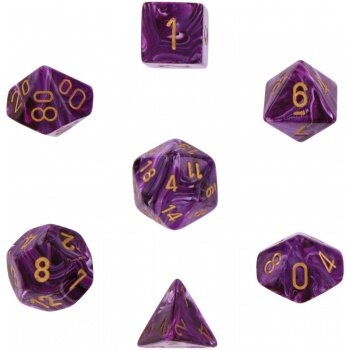 Chessex Vortex 7-Die Set - Purple w/gold