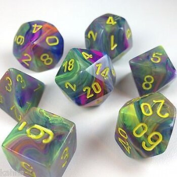 Chessex Festive 7-Die Set - Rio w/yellow