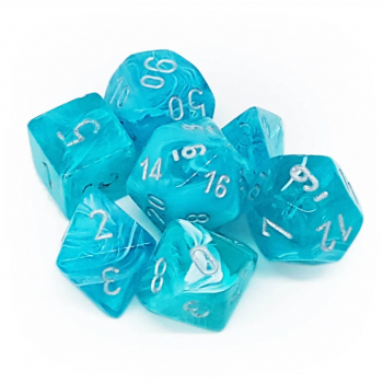 Chessex Circus 7-Die Set - Aqua w/silver