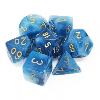 Chessex Phantom 7-Die Set - Teal w/gold