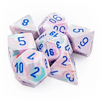 Chessex Festive 7-Die Set - Pop Art w/blue