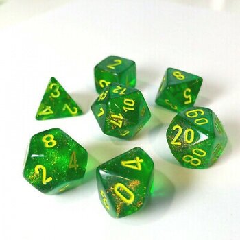 Chessex Borealis 7-Die Set - Maple Green w/yellow
