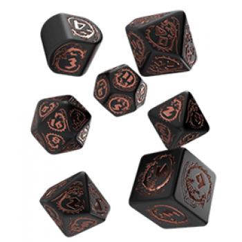 Dragons Modern Dice Set Black & Copper (7)