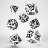 Celtic 3D Revised White & Black Dice Set (7)