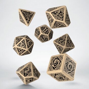 Celtic 3D Revised Beige & Black Dice Set (7)