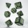 Celtic 3D Revised Black & Green Dice Set (7)