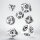 Dragons White & Black Dice Set (7)