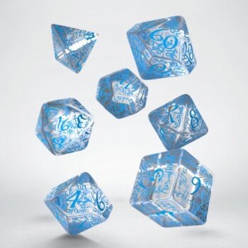 Elvish Translucent & Blue Dice Set (7)
