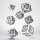 Steampunk Clockwork White & Black Dice Set (7)