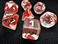 Würfelset Transparent: Nebula Red (7)