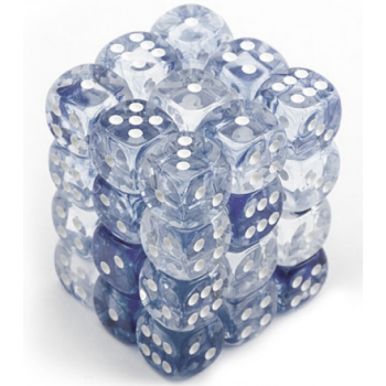 Chessex Signature 12mm d6 with pips Dice Blocks (36 Dice) - Nebula Black w/white