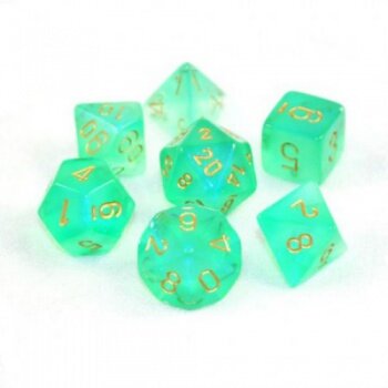 Chessex Borealis Light Green/Gold Luminary 7-Die Set