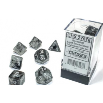 Chessex Borealis Light Smoke/Silver Luminary 7-Die Set