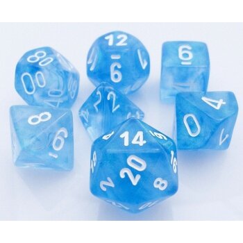 Chessex Borealis Sky Blue/White 7-Die Set