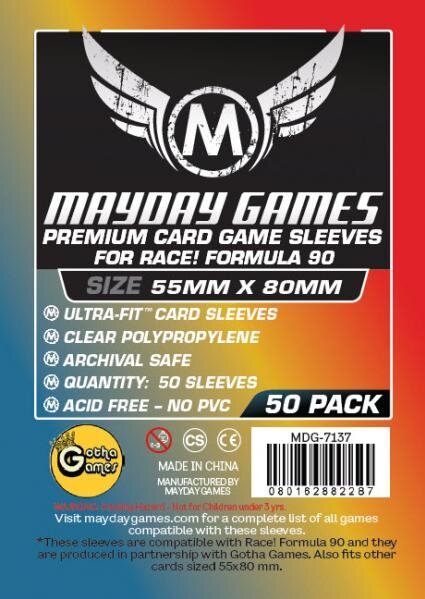 Card Sleeves - 55 x 80mm - Ultra Fit - Race! Formula 90 - 50 Stück