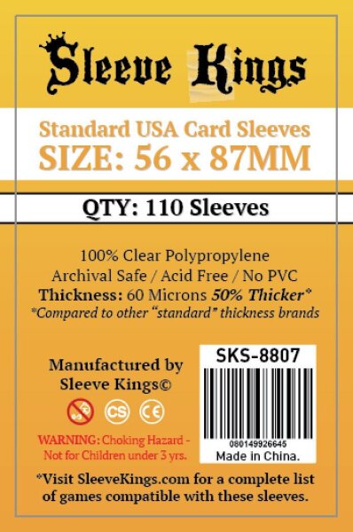 Card Sleeves - 56 x 87mm - Sleeve Kings - Standard USA - 110 Stück - 60 Micronss