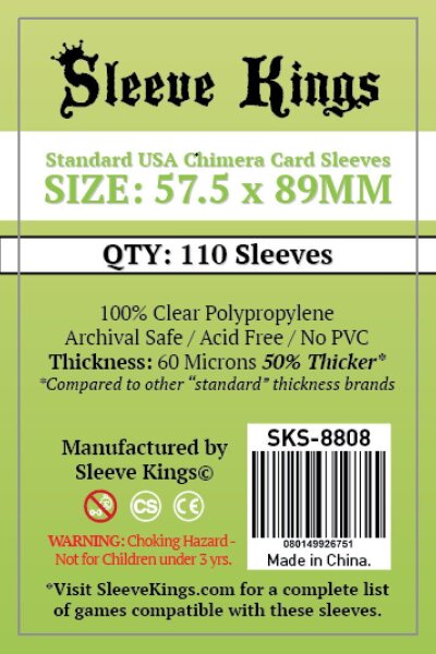 Card Sleeves - 57.5 x 89mm - Sleeve Kings - Standard USA Chimera - 110 Stück - 60 Micronss
