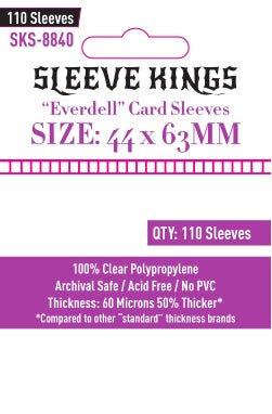 Card Sleeves - 44  x 63mm - Sleeve Kings - Everdell Mini Compatible - 110 Stück - 60 Micronss