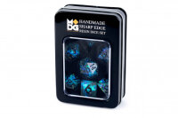 Handcrafted Sharp Edge Resin Dice Set: Oceanic Flare