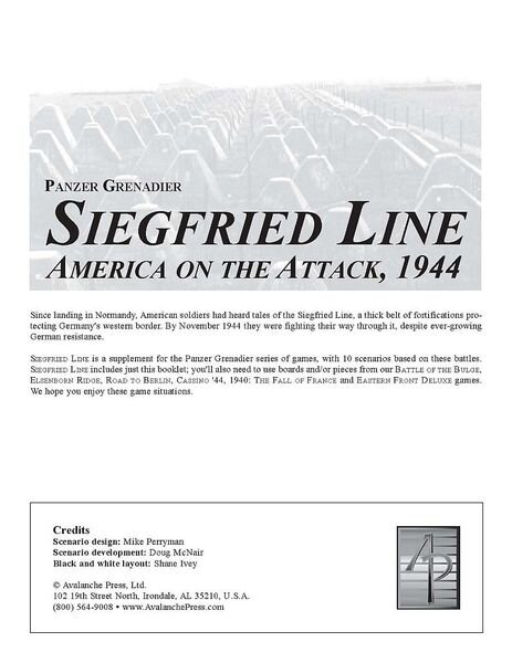 Panzer Grenadier: Siegfried Line (EN)